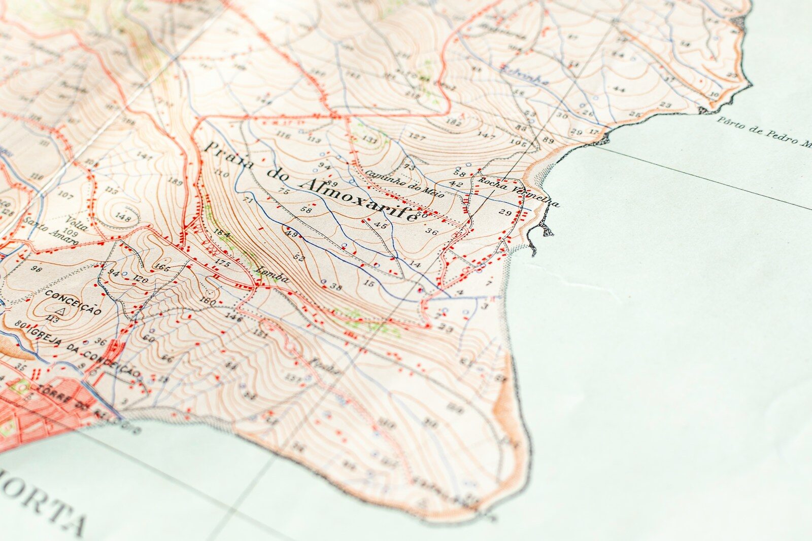 A close up of a map of a city